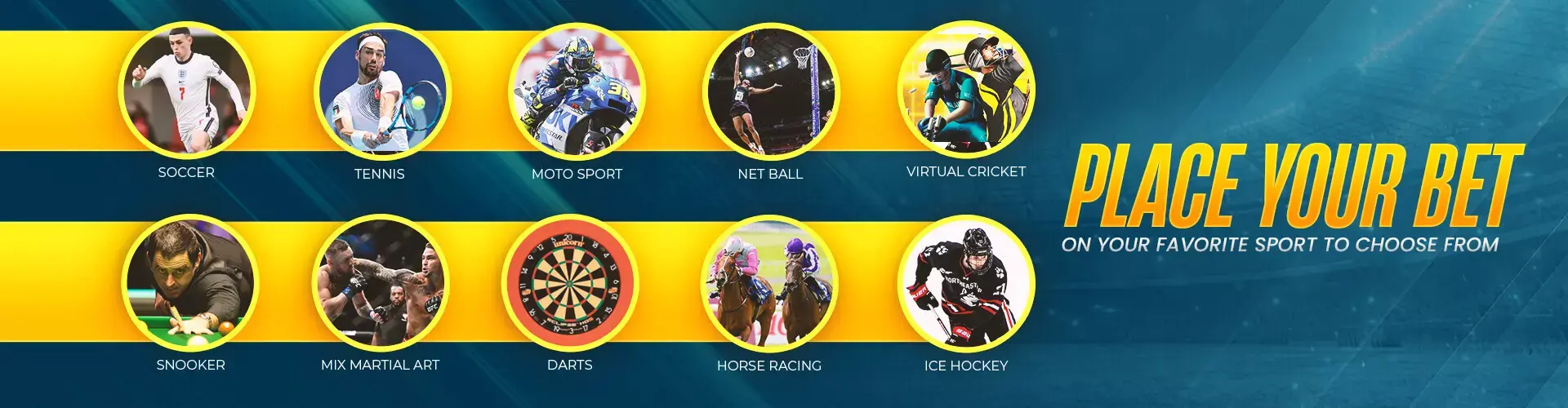 Aira331 sports menu covering cricket, tennis, football and more